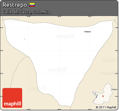 Classic Style Simple Map of Restrepo