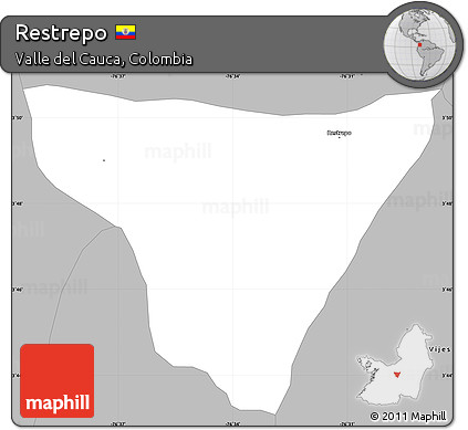 Gray Simple Map of Restrepo