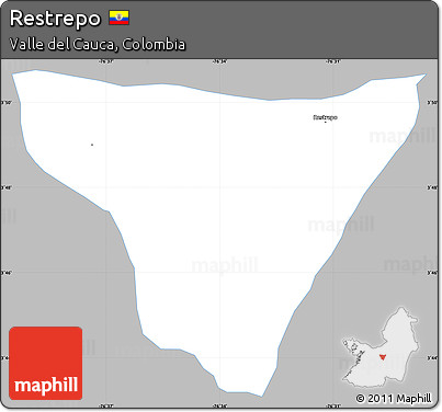 Gray Simple Map of Restrepo, single color outside