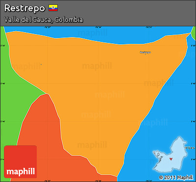 Political Simple Map of Restrepo