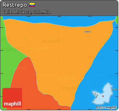 Political Simple Map of Restrepo