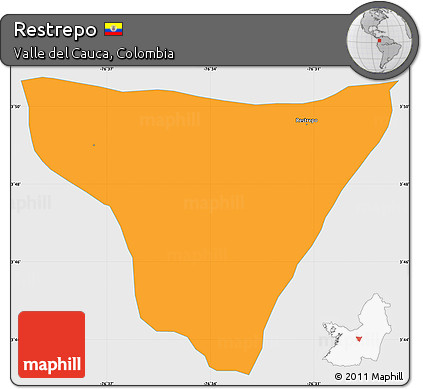 Political Simple Map of Restrepo, single color outside