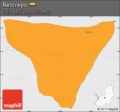 Political Simple Map of Restrepo, single color outside