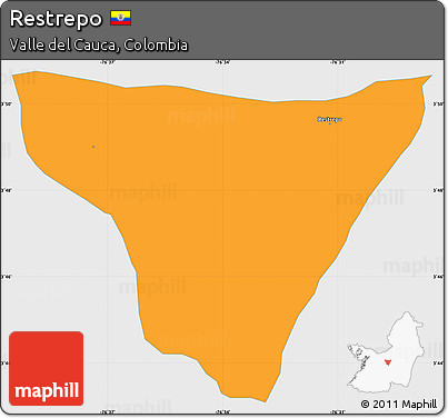 Political Simple Map of Restrepo, single color outside