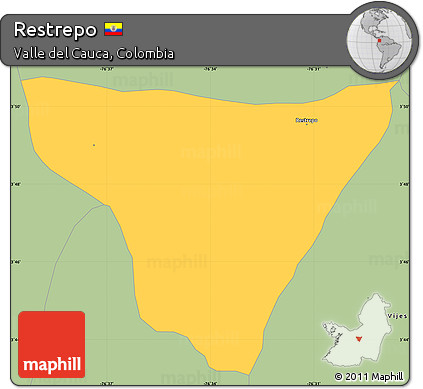 Savanna Style Simple Map of Restrepo