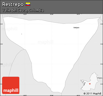 Silver Style Simple Map of Restrepo