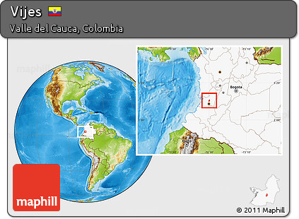 Physical Location Map of Vijes, highlighted country
