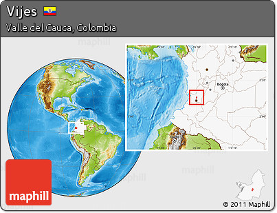 Physical Location Map of Vijes, highlighted country