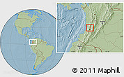 Savanna Style Location Map of Vijes, hill shading