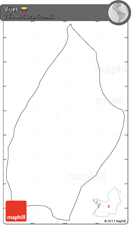 Blank Simple Map of Vijes, cropped outside
