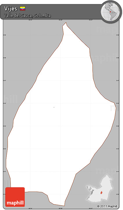 Gray Simple Map of Vijes, cropped outside