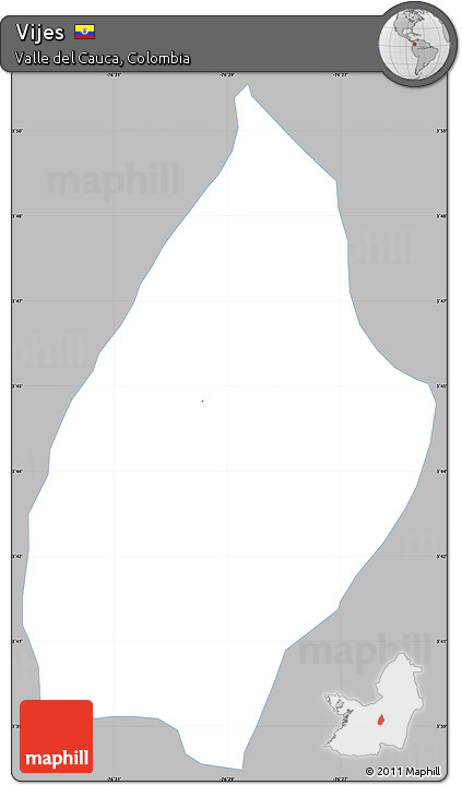 Gray Simple Map of Vijes, single color outside