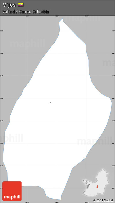 Gray Simple Map of Vijes, single color outside
