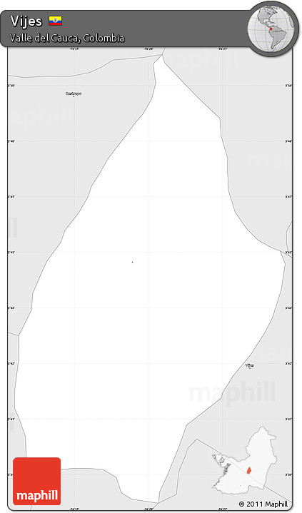 Silver Style Simple Map of Vijes