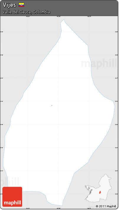 Silver Style Simple Map of Vijes, single color outside