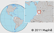 Gray Location Map of Zarzal, highlighted parent region