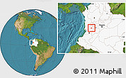 Satellite Location Map of Zarzal, highlighted country