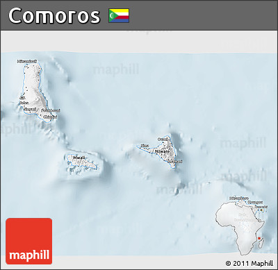 Classic Style 3D Map of Comoros