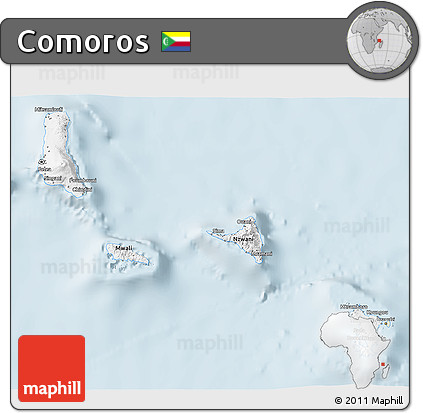 Classic Style 3D Map of Comoros