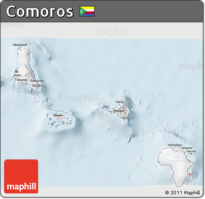 Classic Style 3D Map of Comoros