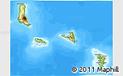 Physical 3D Map of Comoros, single color outside, bathymetry sea