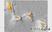 Political 3D Map of Comoros, desaturated