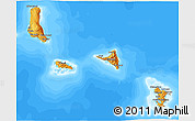Political 3D Map of Comoros, semi-desaturated, land only