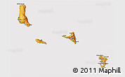 Political Shades 3D Map of Comoros, cropped outside