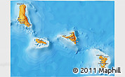 Political Shades 3D Map of Comoros, single color outside