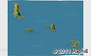 Satellite 3D Map of Comoros, desaturated, land only