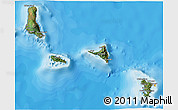 Satellite 3D Map of Comoros, political shades outside