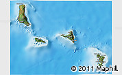 Satellite 3D Map of Comoros, single color outside, shaded relief sea