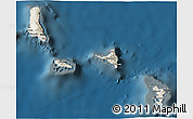 Shaded Relief 3D Map of Comoros, darken