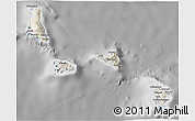 Shaded Relief 3D Map of Comoros, desaturated