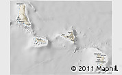 Shaded Relief 3D Map of Comoros, lighten, desaturated