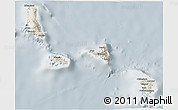 Shaded Relief 3D Map of Comoros, lighten, semi-desaturated