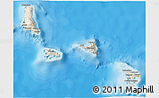 Shaded Relief 3D Map of Comoros, political shades outside
