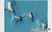 Shaded Relief 3D Map of Comoros, single color outside, satellite sea