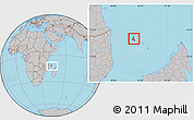 Gray Location Map of Grand Comore, within the entire country