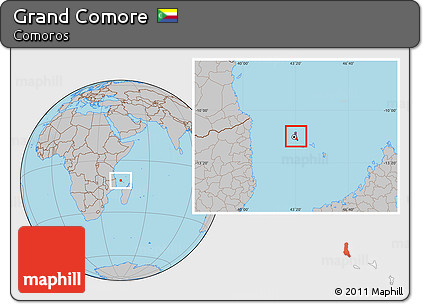 Gray Location Map of Grand Comore