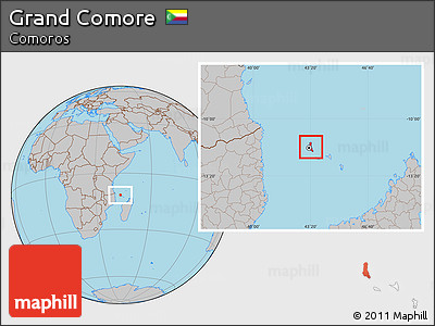 Gray Location Map of Grand Comore