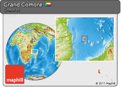 Physical Location Map of Grand Comore