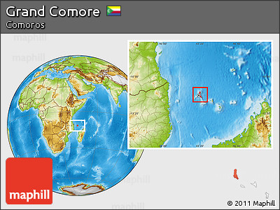 Physical Location Map of Grand Comore