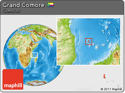 Physical Location Map of Grand Comore
