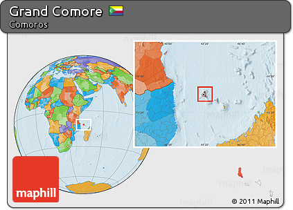 Political Location Map of Grand Comore