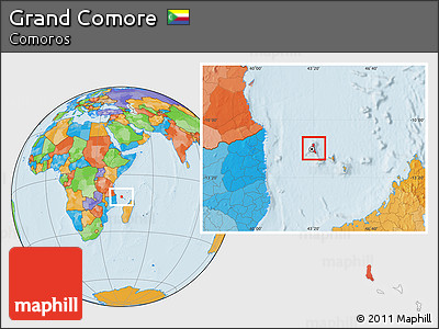 Political Location Map of Grand Comore