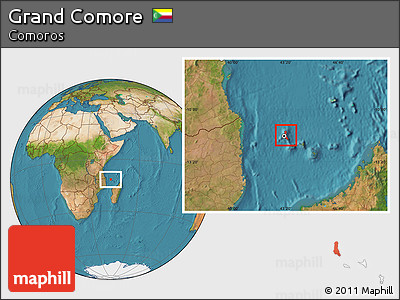 Satellite Location Map of Grand Comore
