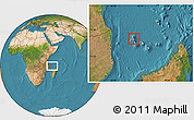 Satellite Location Map of Grand Comore, highlighted country, within the entire country