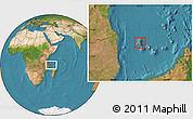 Satellite Location Map of Grand Comore, highlighted country