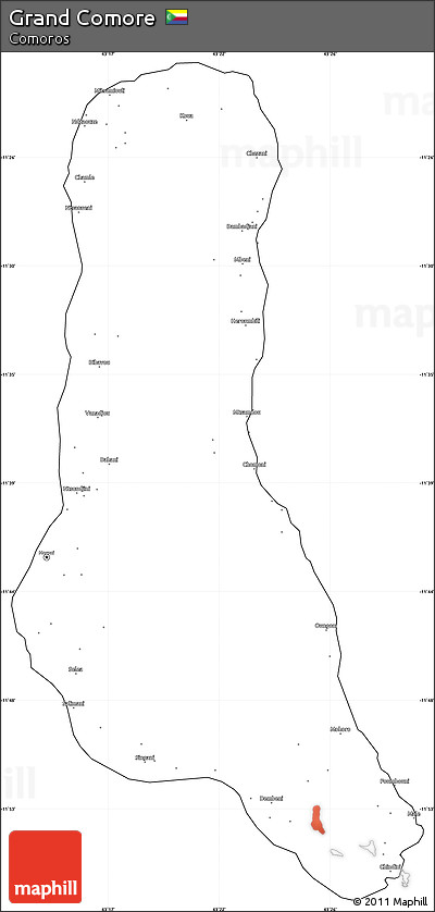 Blank Simple Map of Grand Comore